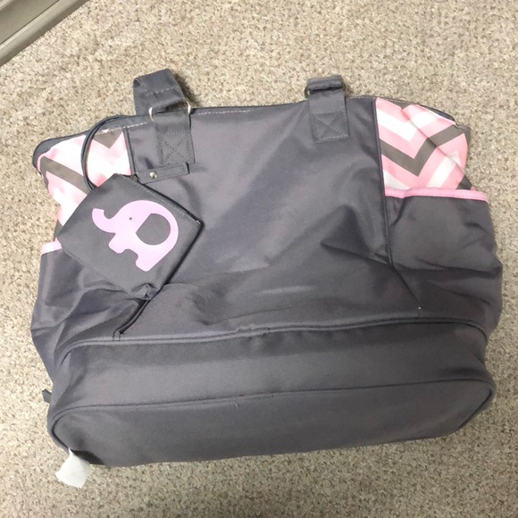 Pink elephant diaper bag - Picture 2 of 4
